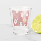 Happy Seamless Santa Claus Pattern Shot Glas (Achterkant)