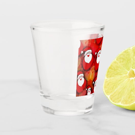 Happy Seamless Santa Claus Pattern Shot Glas (Links)