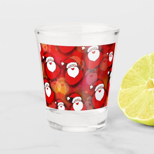 Happy Seamless Santa Claus Pattern Shot Glas (Voorkant)