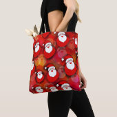 Happy Seamless Santa Claus Pattern Tote Bag (Dichtbij)