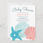 Happy Seashore | Beach Seashells Baby shower Kaart (Voorkant)