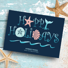 Happy Seashore | Kerstkerst van de marine van Beac Feestdagenkaart
