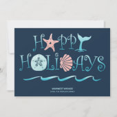 Happy Seashore | Kerstkerst van de marine van Beac Feestdagenkaart (Voorkant)
