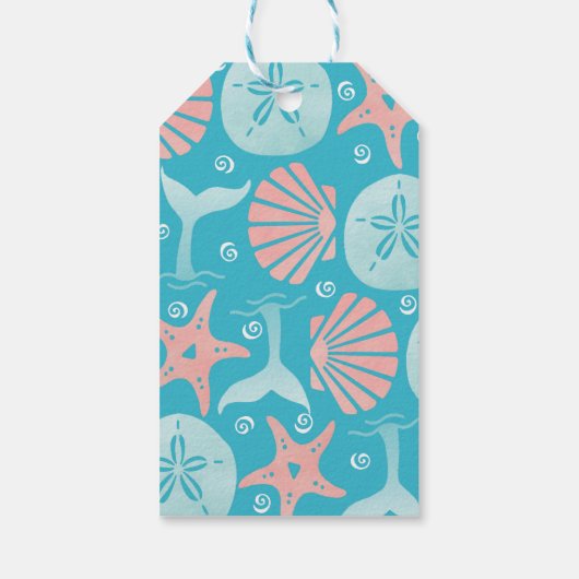 Happy Seashore | Kerstmis met de Beach Seashells Cadeaulabel (Achterkant)