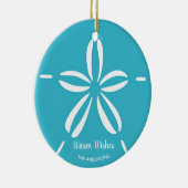 Happy Seashore | Kerstmis met tropische beach Seas Keramisch Ornament (Rechts)