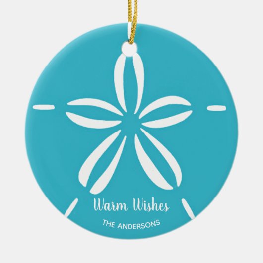 Happy Seashore | Kerstmis met tropische beach Seas Keramisch Ornament (Voorkant)