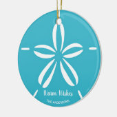 Happy Seashore | Kerstmis met tropische beach Seas Keramisch Ornament (Links)