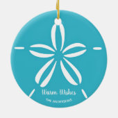 Happy Seashore | Kerstmis met tropische beach Seas Keramisch Ornament (Achterkant)