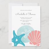 Happy Seashore | Nautical Beach Seashell Weddensch Kaart (Voorkant)