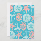 Happy Seashore | Nautical Beach Seashell Weddensch Kaart (Achterkant)