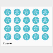 Happy Seashore | Strand Zand Dollar Kerstmis Ronde Sticker (Vel)
