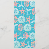 Happy Seashore | Tropical Beach Seashells bruiloft Menu (Achterkant)