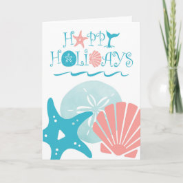 Happy Seashore | Tropisch strand Seashell Feestdagen Kaart
