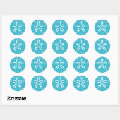 Happy Seashore | Tropische zandband Ronde Sticker (Vel)