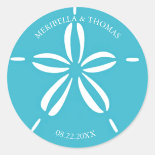 Happy Seashore   Tropische zandband Ronde Sticker