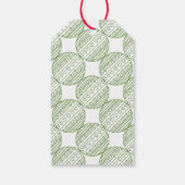 Happy Seasons minimalistisch patroon kerstbal Gi Cadeaulabel (Achterkant)