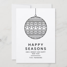 Happy Seasons Wenskaart met trendy kerstbal Kaart