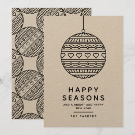 Happy Seasons Wenskaart met trendy kerstbal Kaart