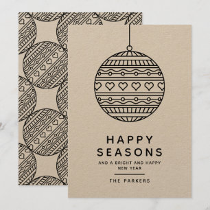 Happy Seasons Wenskaart met trendy kerstbal Kaart