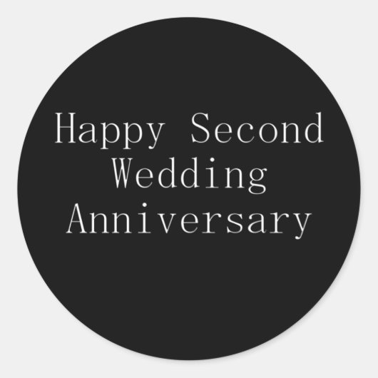 Happy Second Wedding Jubileum Ronde Sticker (Voorkant)