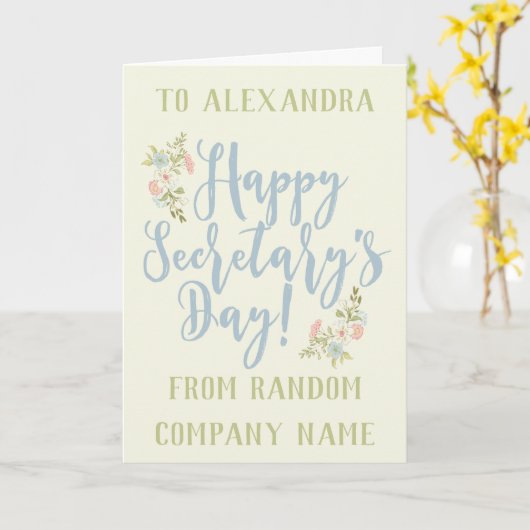 Happy Secretary's Day Persoonlijke groet Kaart (Gele Bloem)
