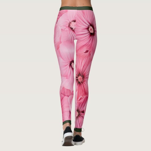HAPPY SEED LEGGINGS ROZE BLOEMEN MONOGRAM (Achterkant)