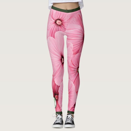 HAPPY SEED LEGGINGS ROZE BLOEMEN MONOGRAM (Voorkant)