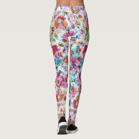 HAPPY SEED LEGGINGS WATERVERF BLOEMEN W / MONOGRAM (Achterkant)