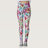 HAPPY SEED LEGGINGS WATERVERF BLOEMEN W / MONOGRAM (Voorkant)