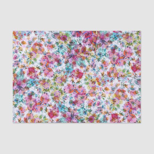 HAPPY SEED WATERVERF FLORAL PATTERN WEEFSEL PAPIER (Voorkant)