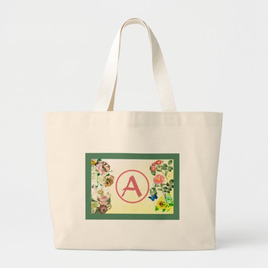 HAPPY SEEM CUSTOM INITIAAL TAS  FLOWERS (Voorkant)