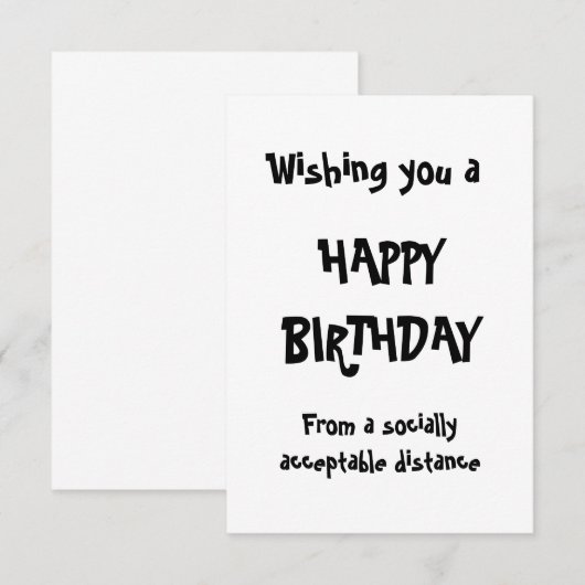 Happy Self-Isolating Birthday Social Distancing (Voorkant / Achterkant)