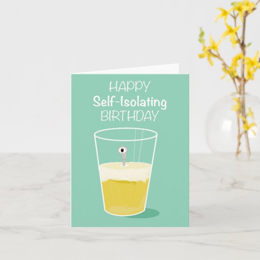 Happy Self Isolation Verjaardag Kaart (Gele Bloem)