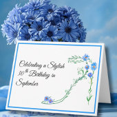 Happy September 30th Birthday Blauwe Aster Bloemen Kaart