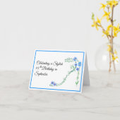 Happy September 95e Verjaardag Blauwe Aster Bloeme Kaart (Gele Bloem)