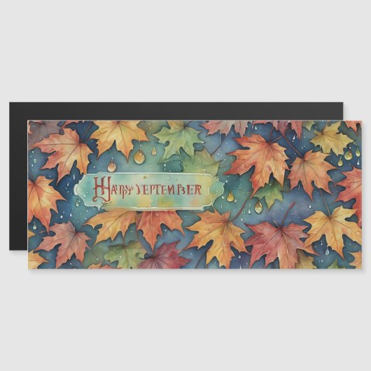 Happy September Magnetische Kaart (Voorkant / Achterkant)