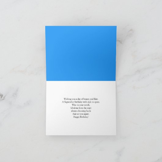 Happy September Verjaardag Partner Blue Asters Kaart (Binnen)