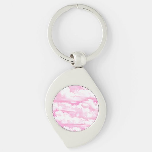 Happy Serene Pink Clouds-decor Sleutelhanger (Voorkant)