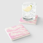 Happy Serene Pink Clouds-decor Stenen Onderzetter (Zijkant)