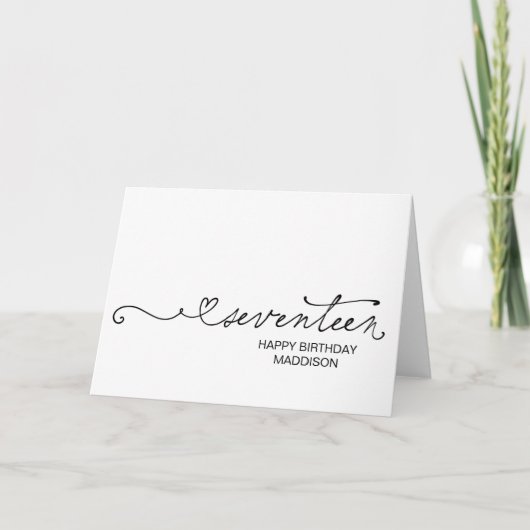 Happy Seventeenth Birthday Turning Seventeen 17th Kaart (Voorkant)