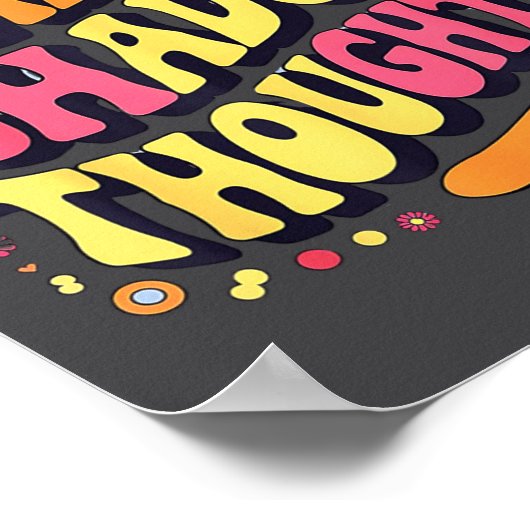 Happy Shadow Thoughts, Funny Design Quote  Poster (Hoek)