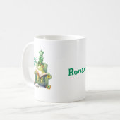 Happy Shamrock Day Groene Teddybeer en Kikker Koffiemok (Voorkant links)