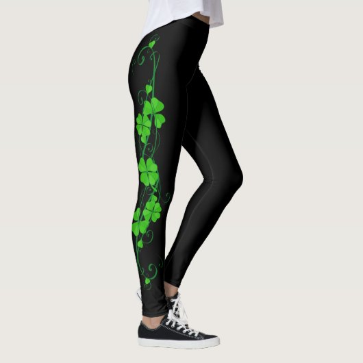 Happy Shamrock green floral Leggings (Rechts)