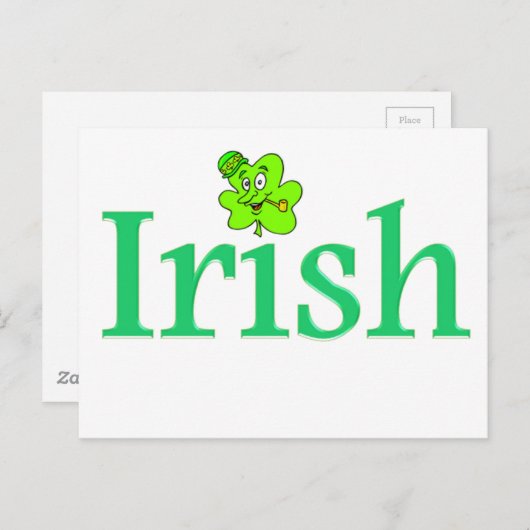 Happy Shamrock Irish Lucky Green Pipe Briefkaart (Voorkant / Achterkant)