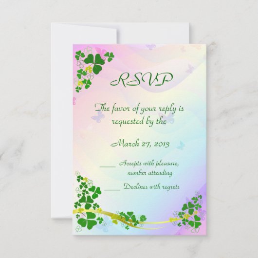 Happy Shamrock RSVP-kaarten RSVP Kaartje (Voorkant)