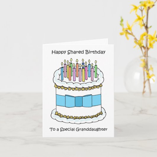 Happy Shared Birthday to Granddochter Kaart (Gele Bloem)