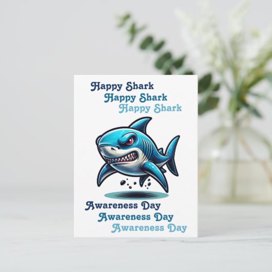 Happy Shark Awareness Day | 14 juli Briefkaart (Staand voorkant)
