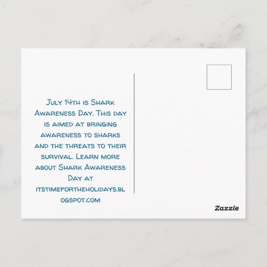 Happy Shark Awareness Day | 14 juli Briefkaart (Achterkant)