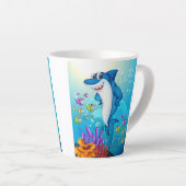 Happy Shark Cartoon-23685 Latte Mok (Rechterhoek)