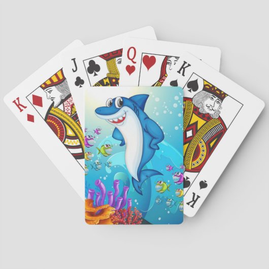 Happy Shark Cartoon-23685 Pokerkaarten (Achterkant)